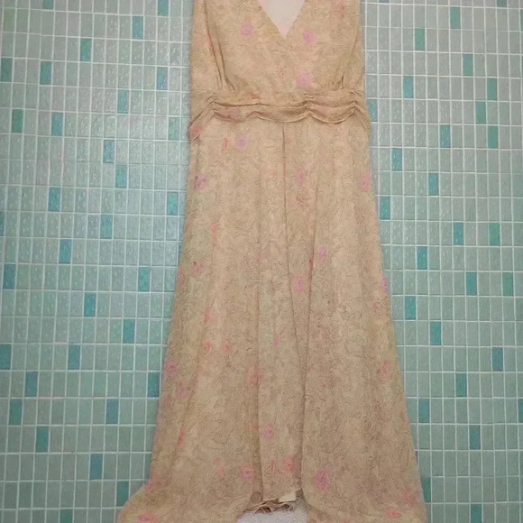 Jonathan Martin Woman Floral Flowy Sleeveless Dress Yellow and Pink - Picture 5 of 13